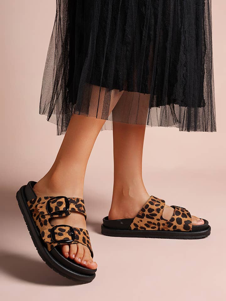 LADY GLORY - Wholesale Sandals - Women's - Flat mules with double buckles – Comfort and casual style14