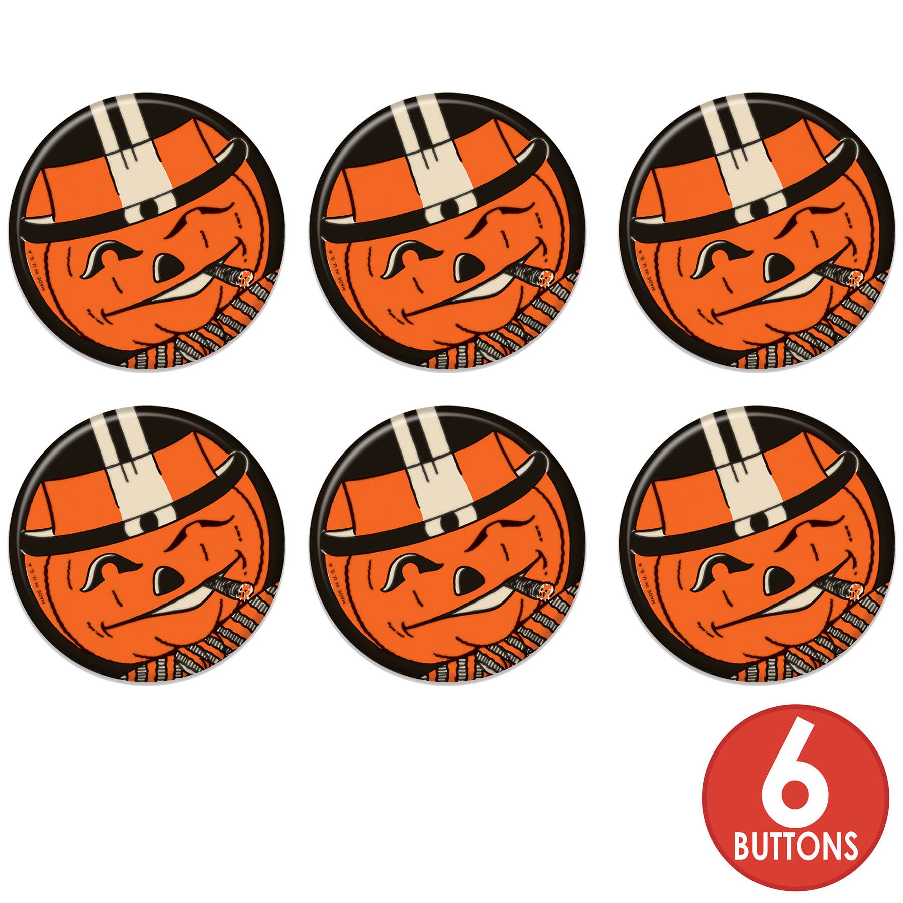 Beistle - Wholesale Lapel Pin/Button - Vintage Halloween JOL 2" Button Jackolantern Flair3