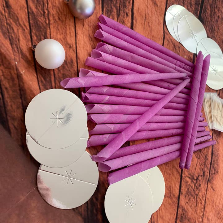 Stilnati - Venta al por mayor Velas cónicas/candeleros - Juego de 20 Velas para Eliminación de Cera de Oído Púrpura de Lavanda Hechas a Mano5
