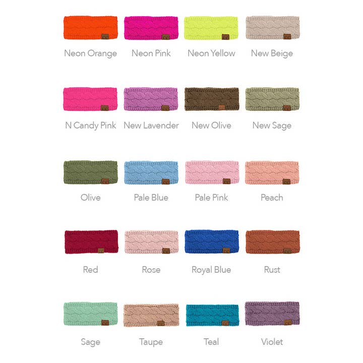 Hana - Wholesale Fashion Headband - Women's - C.C Cable Knit Solid Headband62