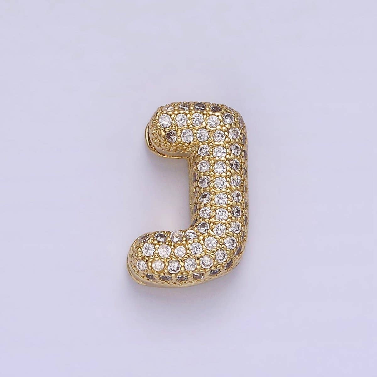 Aim Eternal – wholesale Individual charm/pendant – 14K Gold Filled 15mm Micro Paved Balloon Bubble Initial Letter Pendant | A1171-A118317