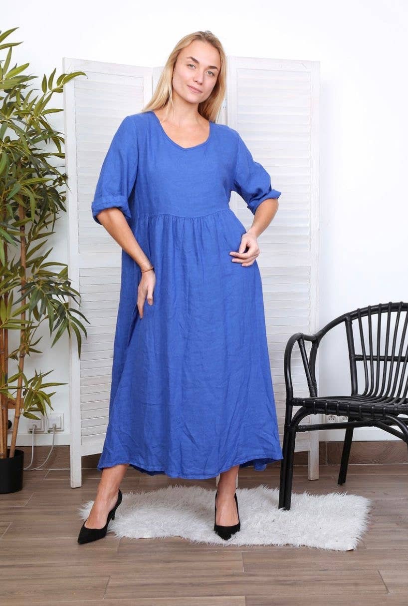 LÉA & LUC - Wholesale Dress - Women's - Long dress in 100% linen REF.714831