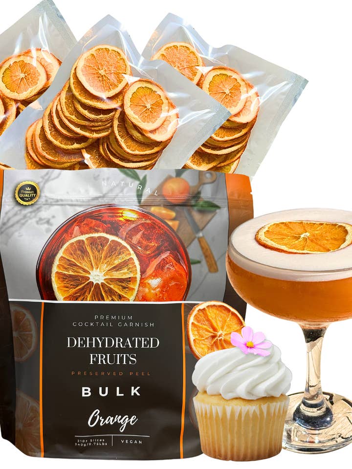 Dehydrated Orange Slices – BULK SIZE | 210± Slices | DRIED FRUITS for Cocktail Garnish & More for wholesale by PRESERVED PEEL