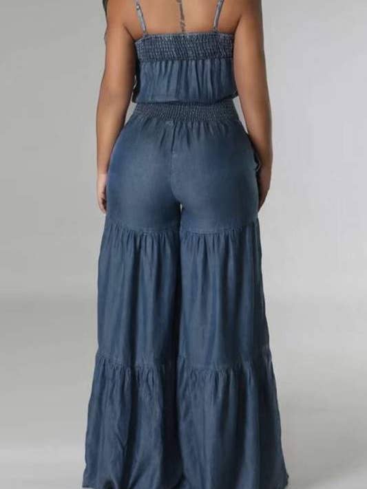 BLAU trägerlose Jeansoveralls für den Großhandel auf Faire