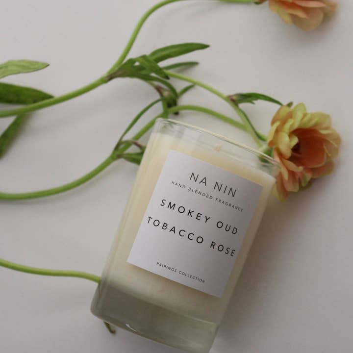 Na Nin - Vendita all'ingrosso Candela in vasetto - Candela Smokey Oud & Tobacco Rose/Disponibile in più dimensioni
