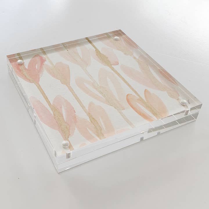 Pintura de bloques acrílicos lloviendo corazones para venta al por mayor de Carrie Song Art