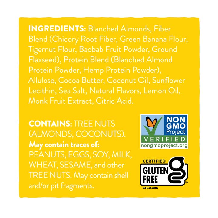 Human Food Bar - Wholesale Snack Bar - Lemon Flavored Vegan Keto Fiber Bar