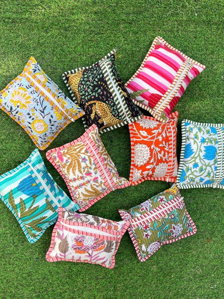 5 Pieces clutch wallet keychain bag , quilted zipper pouch for wholesale by Bhawana Handicrafts