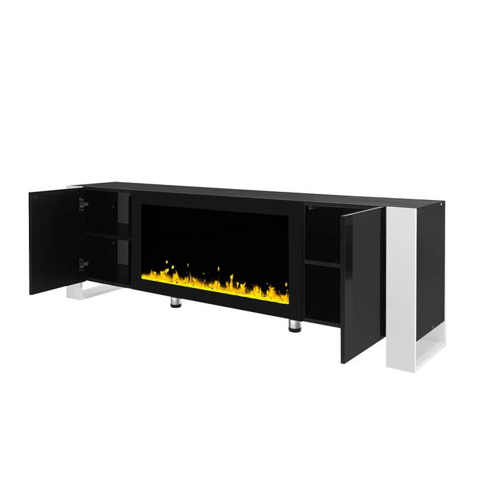 39F Inc. - Wholesale Console Table - 68.1"W Modern TV Stand w/34.2" Fireplace (Up to 78" TVs)10