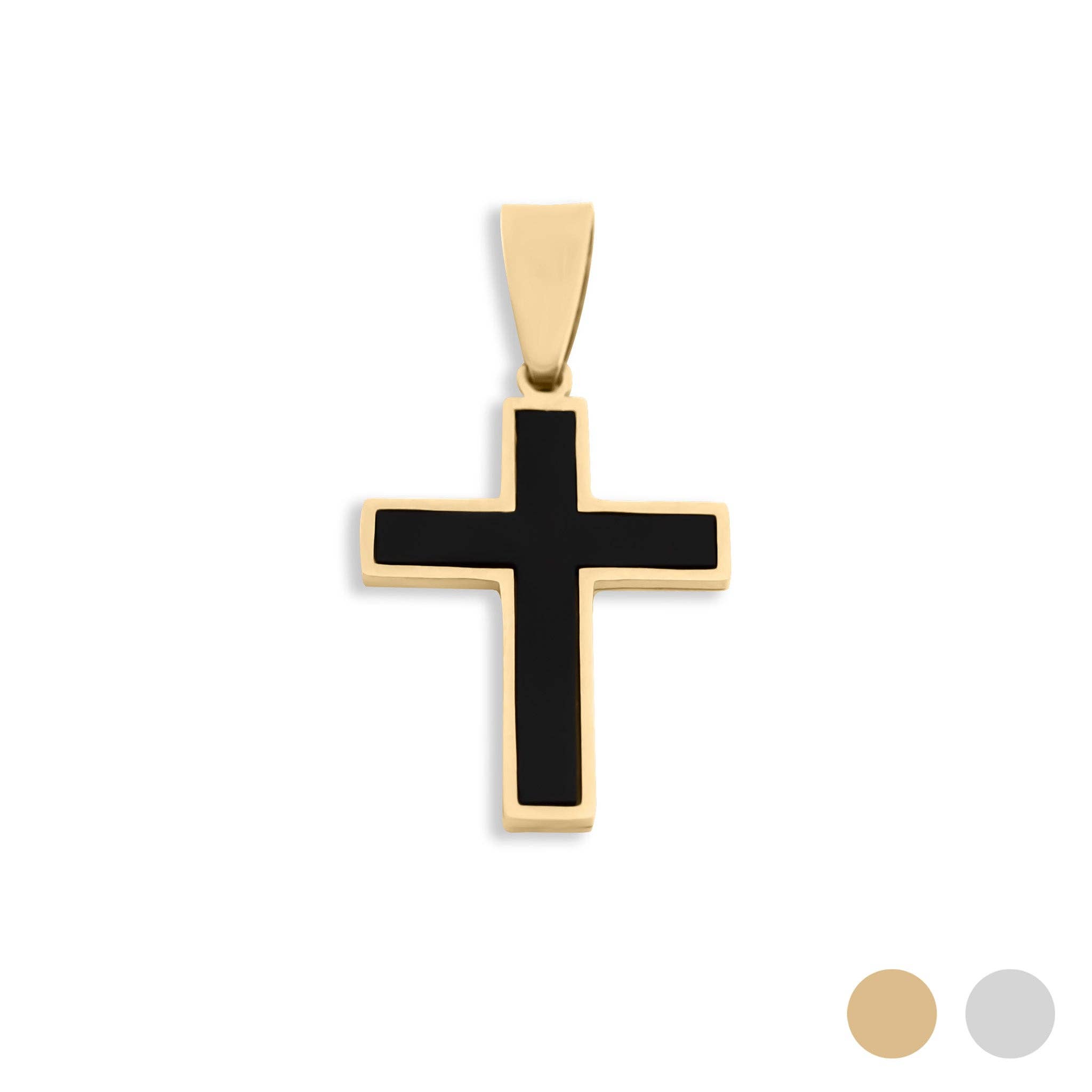 WJW – wholesale Pendant/charm necklace – Matte Black Stainless Steel Men's Cross Pendant0