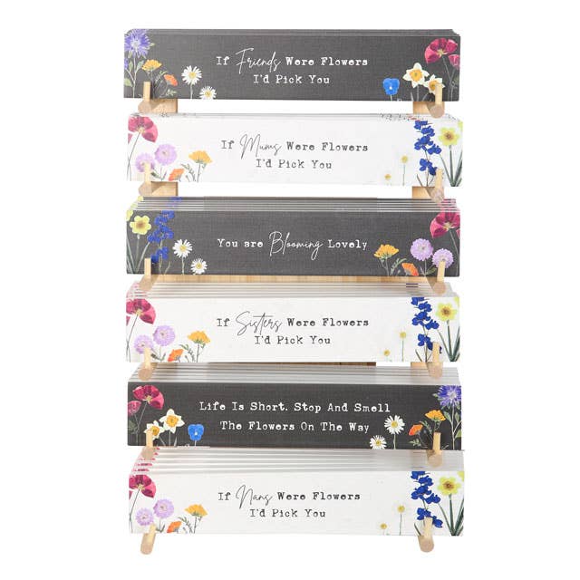 Something Different Wholesale - Wholesale Sign - Set of 36 Wildflower Block Signs on Display (UK spelling)1