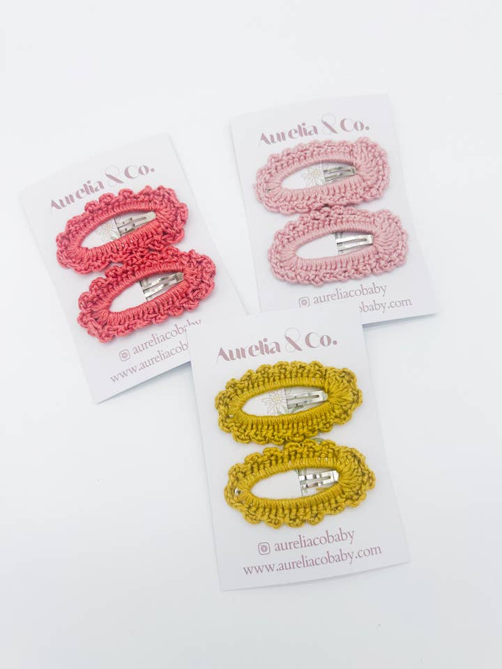 Ganchos de Cabelo para Crianças em Croché Peekaboo por atacado de Aurelia & Co. Baby