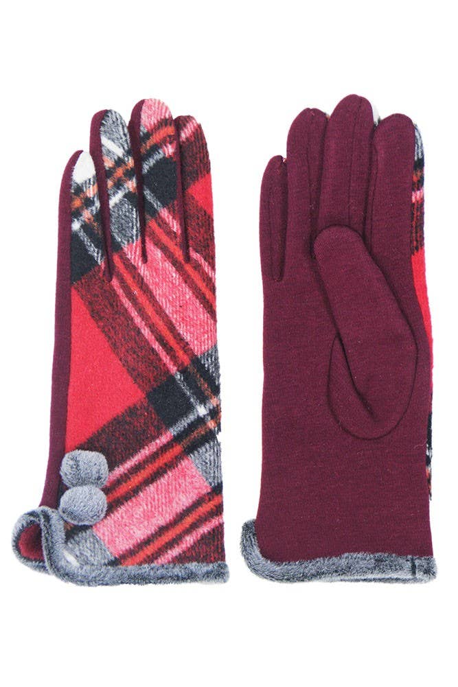 Hana - Wholesale Gloves - Women's - Plaid and Check Smart Touch Gloves5