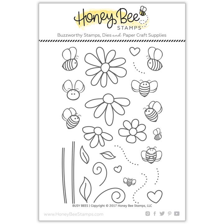 Honey Bee Stamps – wholesale Rubber/decorative stamp – Busy Bees - 4x6 Photopolymer Stamp Set13