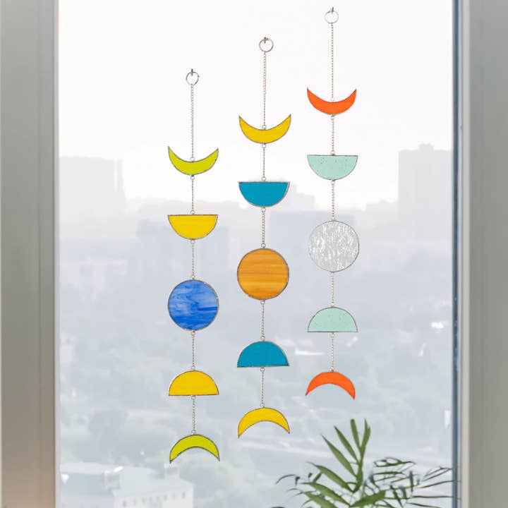 Vetrata Artistica Fasi Lunari Arte in Vetro Fatto a Mano F12 per la vendita all'ingrosso da parte di MondoBellissimo