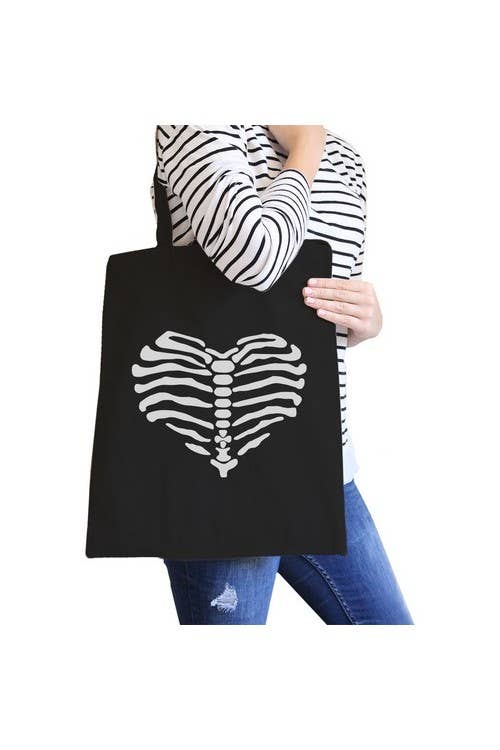 365 In Love - Wholesale Tote Bag - Women's - Skeleton Heart Canvas Bag0