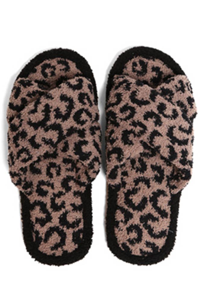 Hana - Wholesale Slippers - Women's - Leopard criss-cross slippers2