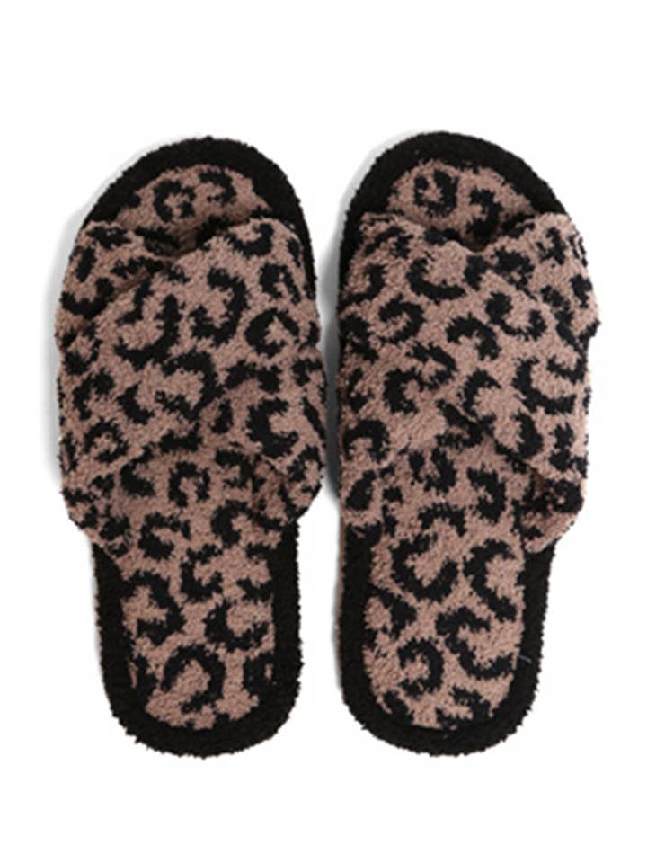 Hana - Wholesale Slippers - Women's - Leopard criss-cross slippers2