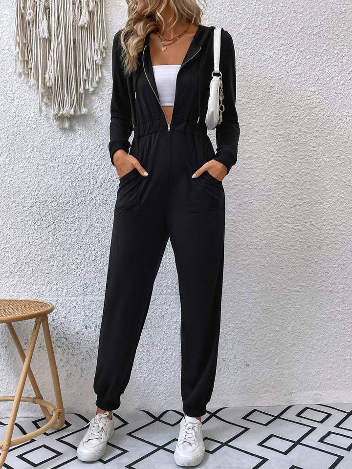 Flarix – Engroshandel Jumpsuit - Dame – Buksedragt med hætte med hætte med lomme med lynlås