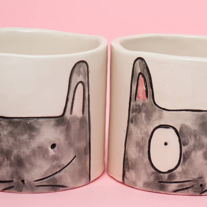 Paulina Marra Ceramics - Venta al por mayor Macetas - Conjunto Gonzalo Trio: Macetas de Gato Artesanales en 3 tamaños6