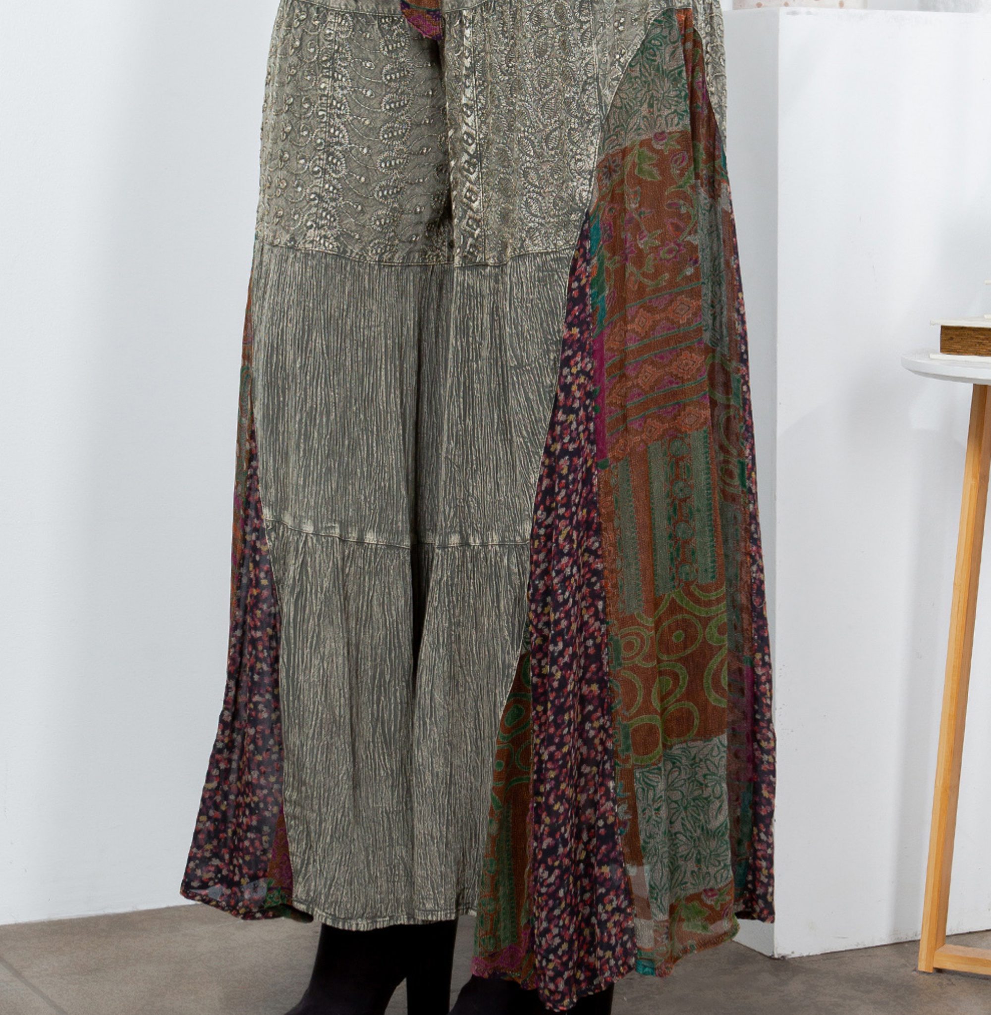 Young Threads - Wholesale Pants - Women's - Rustic Bohemian: Side Paneled Patchwork Pants (New Color)14