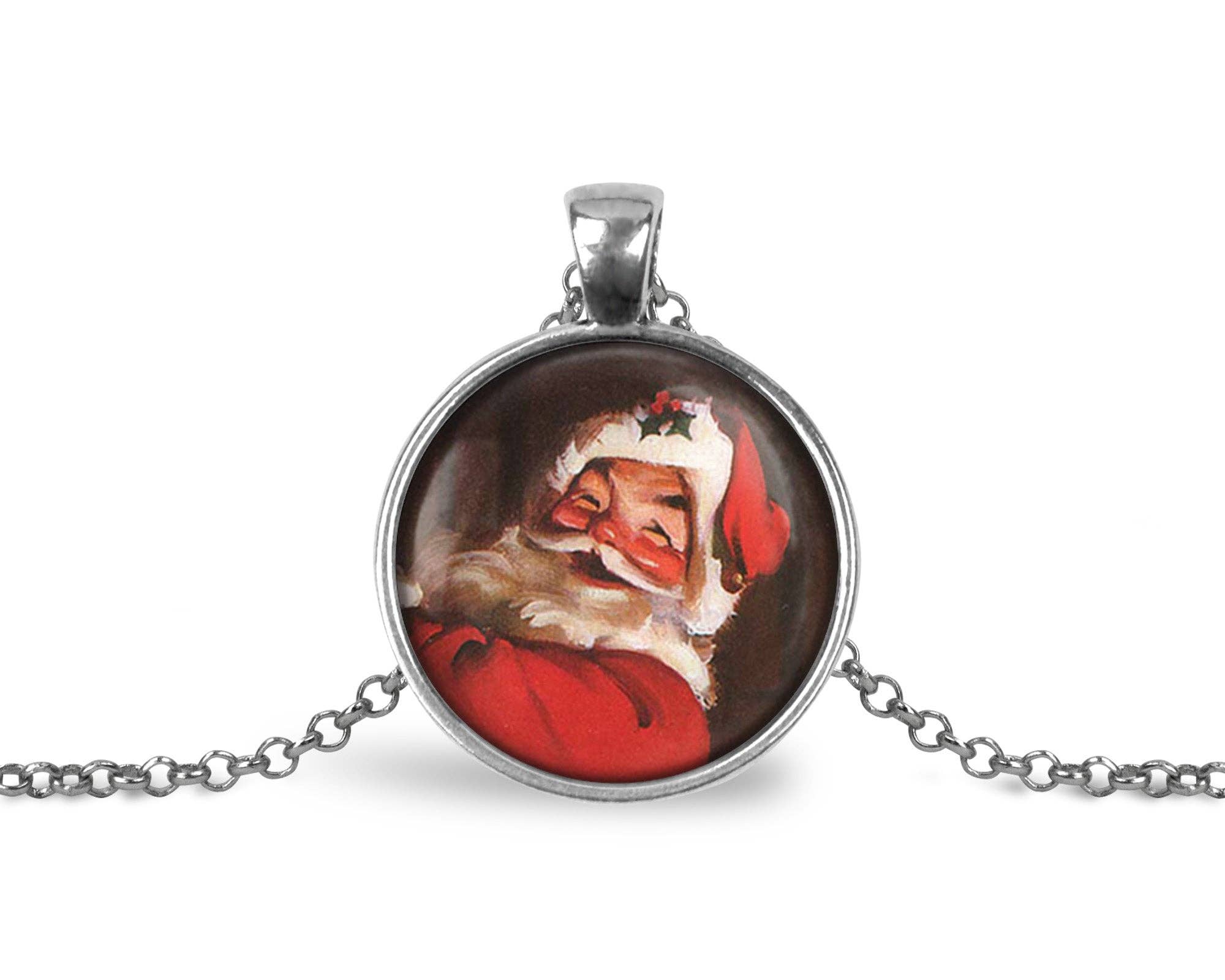 Whimsy Spirit Shop - Wholesale Pendant/Charm Necklace - Christmas Santa Necklace1