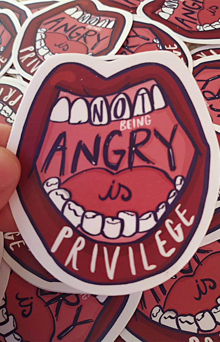 Chiaralascura - Wholesale Sticker - Not being angry is privilege - feminist sticker0