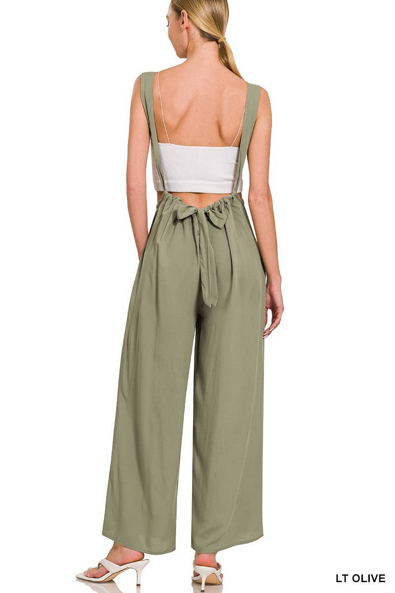 Vanilla Monkey – Engroshandel Jumpsuit - Dame – Vævet jumpsuit med seler og bindebånd samt lommer11