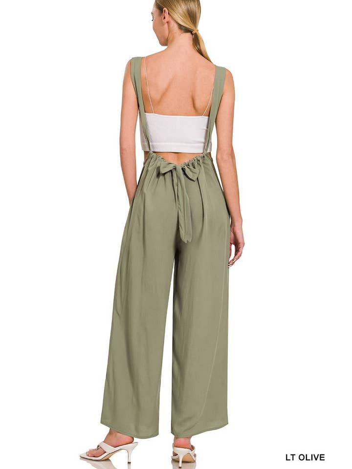 Vanilla Monkey – Engroshandel Jumpsuit - Dame – Vævet jumpsuit med seler og bindebånd samt lommer11