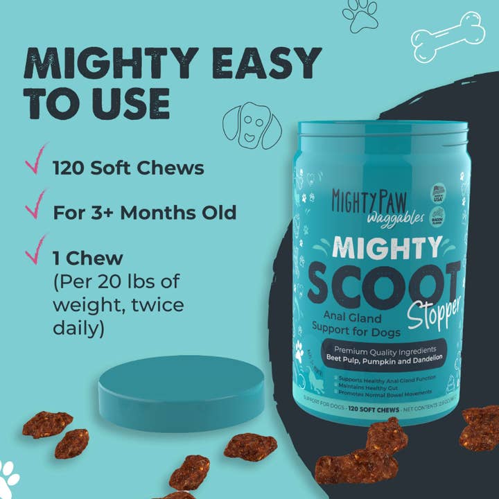 Mighty Paw - Wholesale Pet supplement – Dog - Mighty Scoot Stopper: Anal Gland Support Supplement3