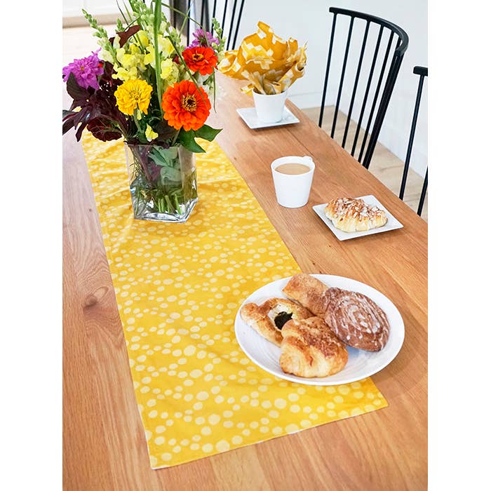 Global Mamas - Wholesale Table Runner - Table Runner-Short: Ikat - Gold-Organic2