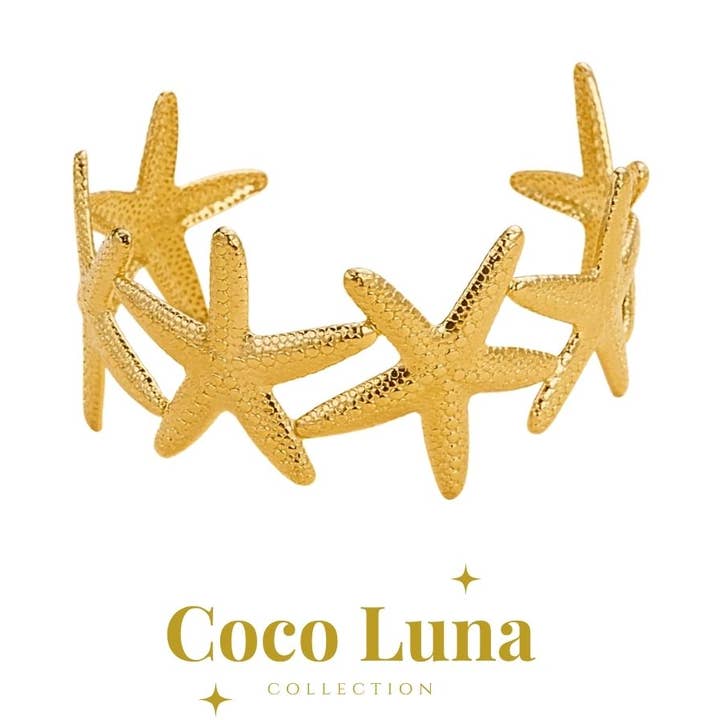 Pulsera de Brazalete con Estrella de Mar - Joyería Impermeable de Oro de 18K SS para venta al por mayor de Coco Luna Collection