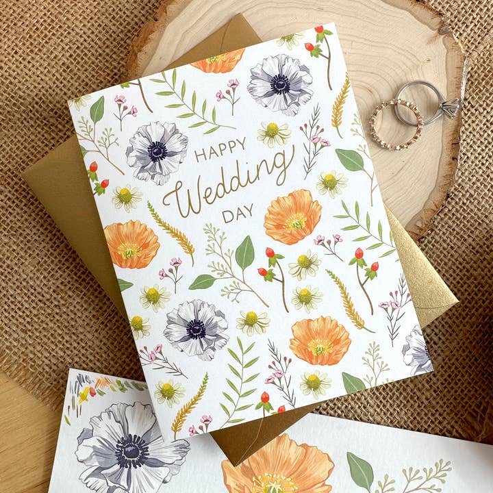 Yeppie Paper – Großhandel Hochzeitskarte – Glückwunschkarte zur Blumenhochzeit mit Folienprägung2