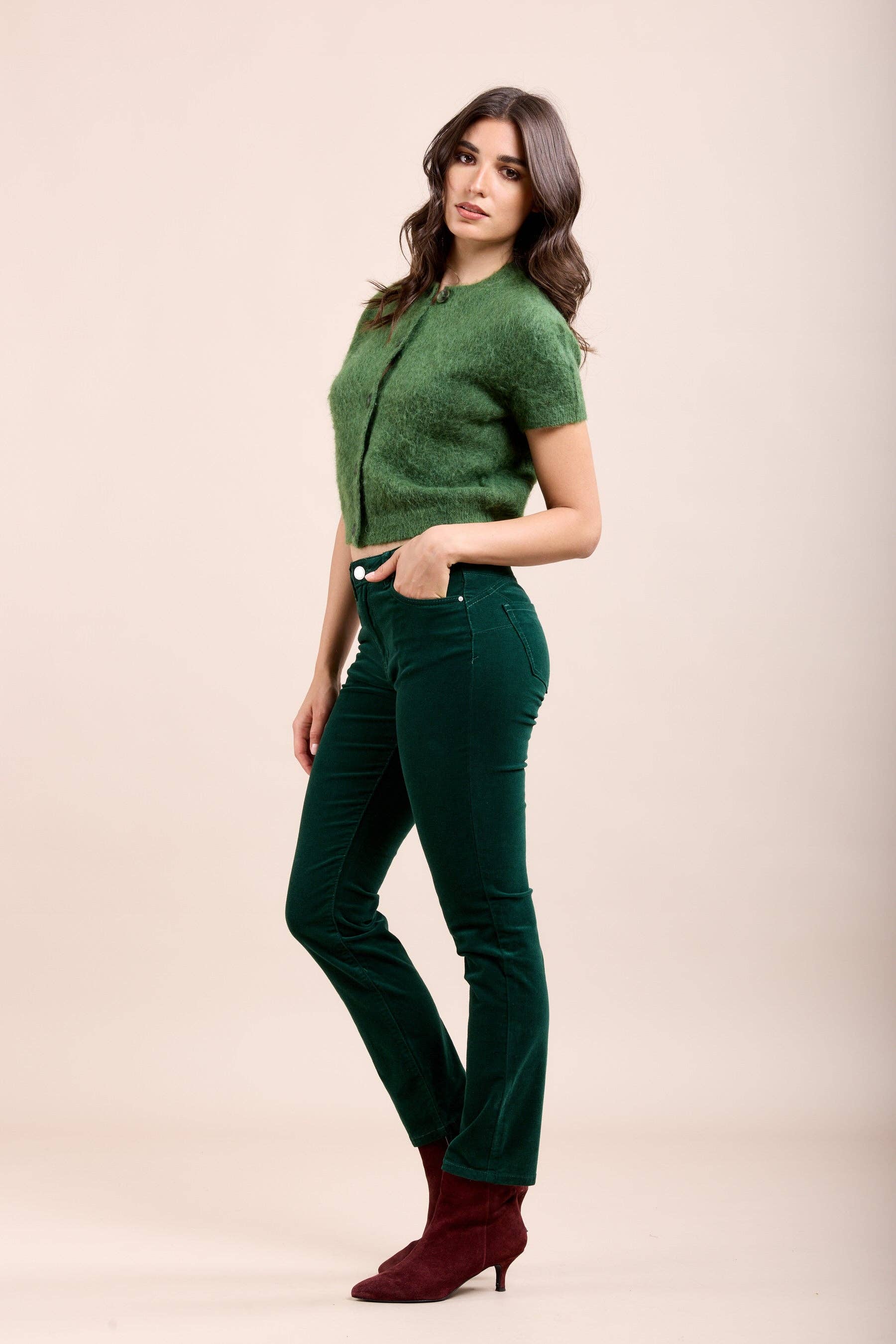 Toxik3 - Wholesale Pants - Women's - Toxik3 pantalon slim push-up stretch en velours milleraies3