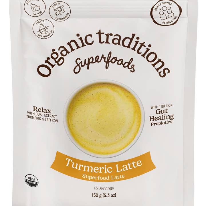 Turmeric Latte with Saffron and Probiotics 5.3oz for wholesale by Organic Traditions