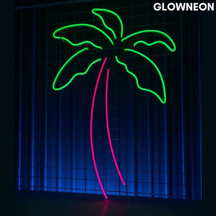 Letrero de neón con forma de palmera, letrero LED con forma de palmera, decoración de árbol tropical para venta al por mayor de Glow Neon