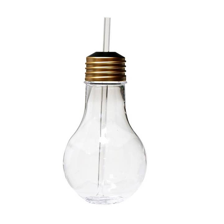 LeadingWare - Wholesale Drinking Glass/Cup - AC-0911 - 22 oz Light Bulb Cup With Straw