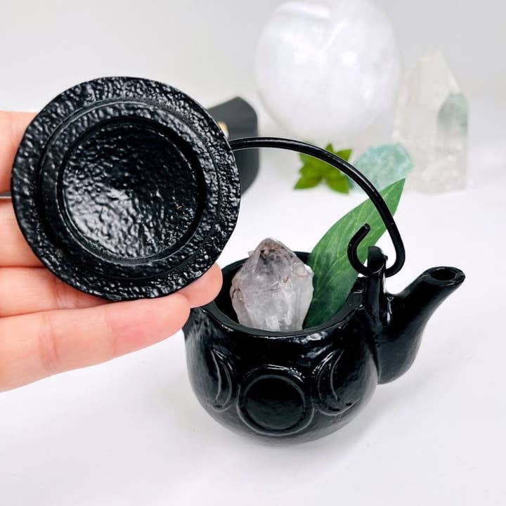 Crystal Triple Moon Iron Kettle Cauldron - Halloween for wholesale by Rock Paradise