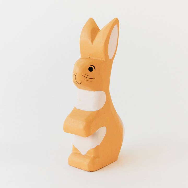 Wooden Rabbit for wholesale by Sarah’s Silks