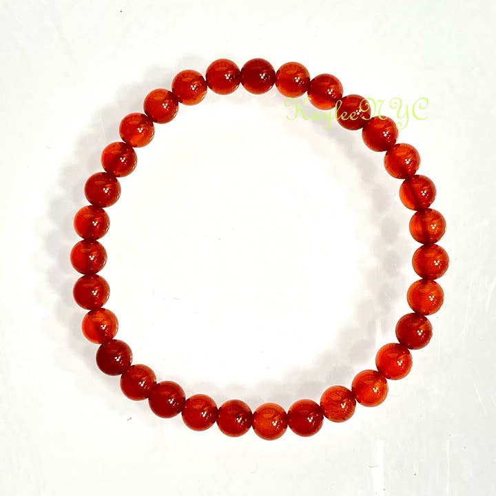 KayleeNYC - Wholesale Beaded Bracelet - Carnelian Crystal Healing Stretch Bracelets, 6mm, 7.5 inch3