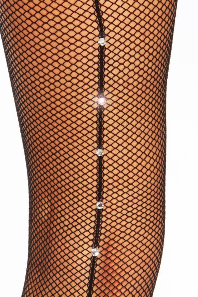 black Mesh Tights With Rhinestone for wholesale on Faire2
