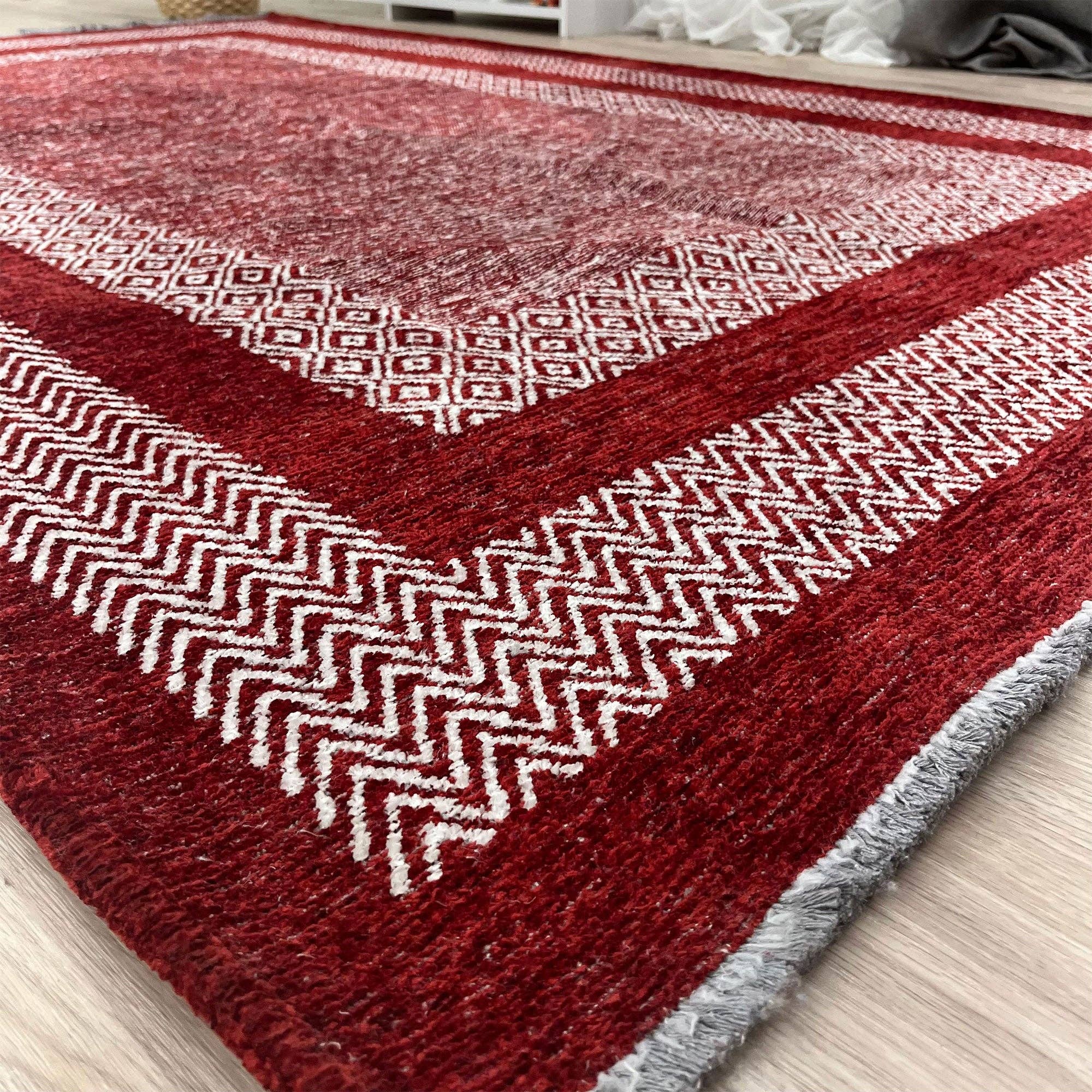 Alfa Rich Inc – wholesale Area rug – Scandinavian Red Burgundy Washable Area Rugs2