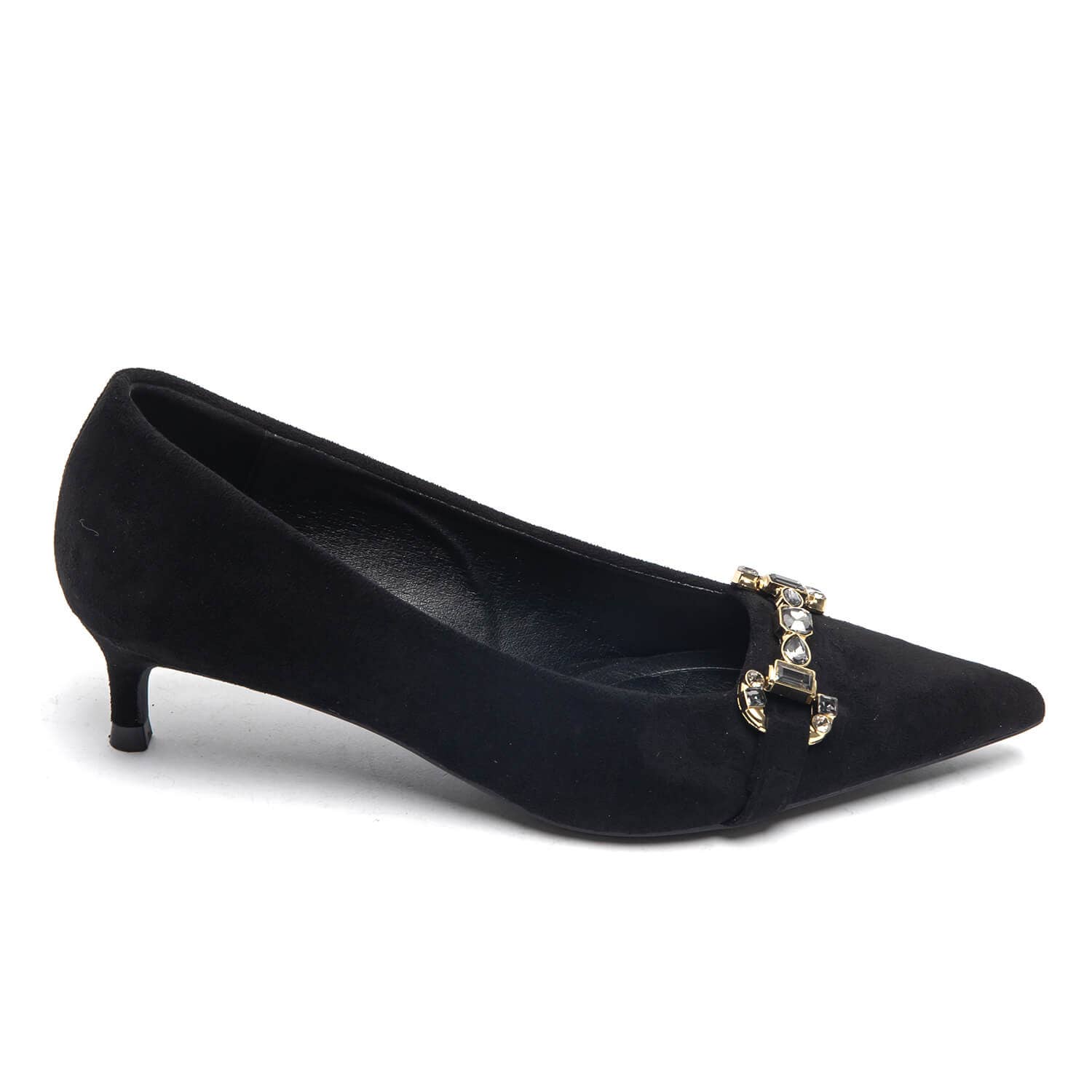 No Doubt Shoes – wholesale Low heels – Women′s – POINTED TOE GEMSTONE PUMP HEEL WITH GOLD CHAIN PARTY SANDALS3