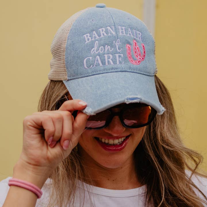 Denim Blå Børn hår er ligeglad Denim Trucker Hat for engroshandel på Faire