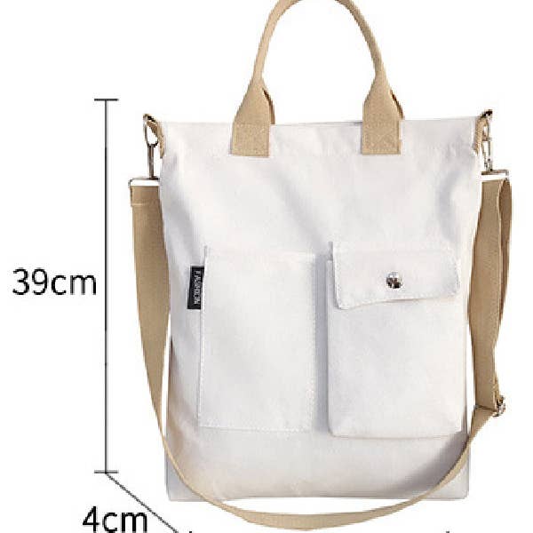 UZ Wholesale Store - Wholesale Tote Bag - Women's - 3 Colors With-pockets Canvas Handbag