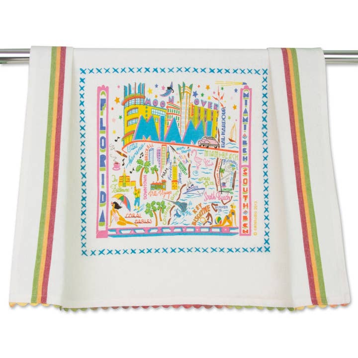 Miami Dish Towel for wholesale by catstudio