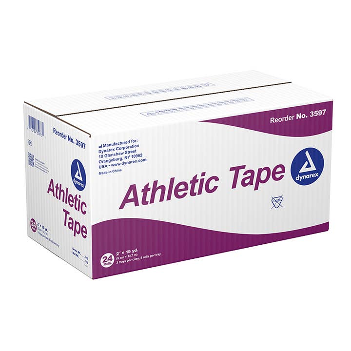 Dynarex Athletic Tape, 2" x 15 yd - 8ea/bx, 3bxs/cs (24 Count) for wholesale by Go Bulk Medical