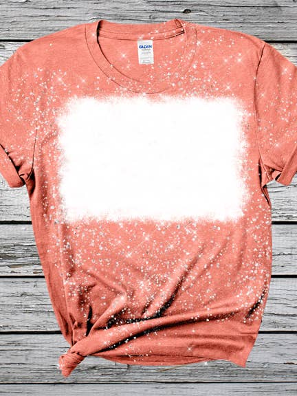 Heather Orange Blank Bleached Tees for wholesale by Southern Charm Boutique