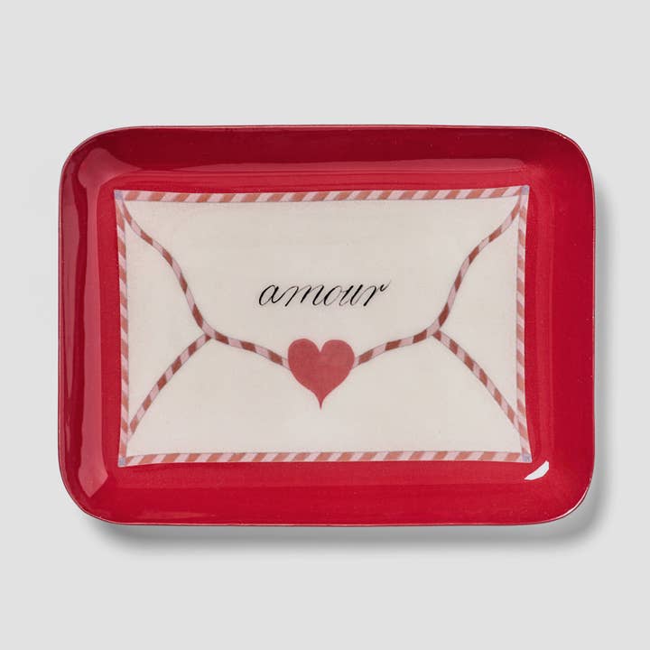 Rectangular Enamel Tray - Love Letter for wholesale by Roomytown