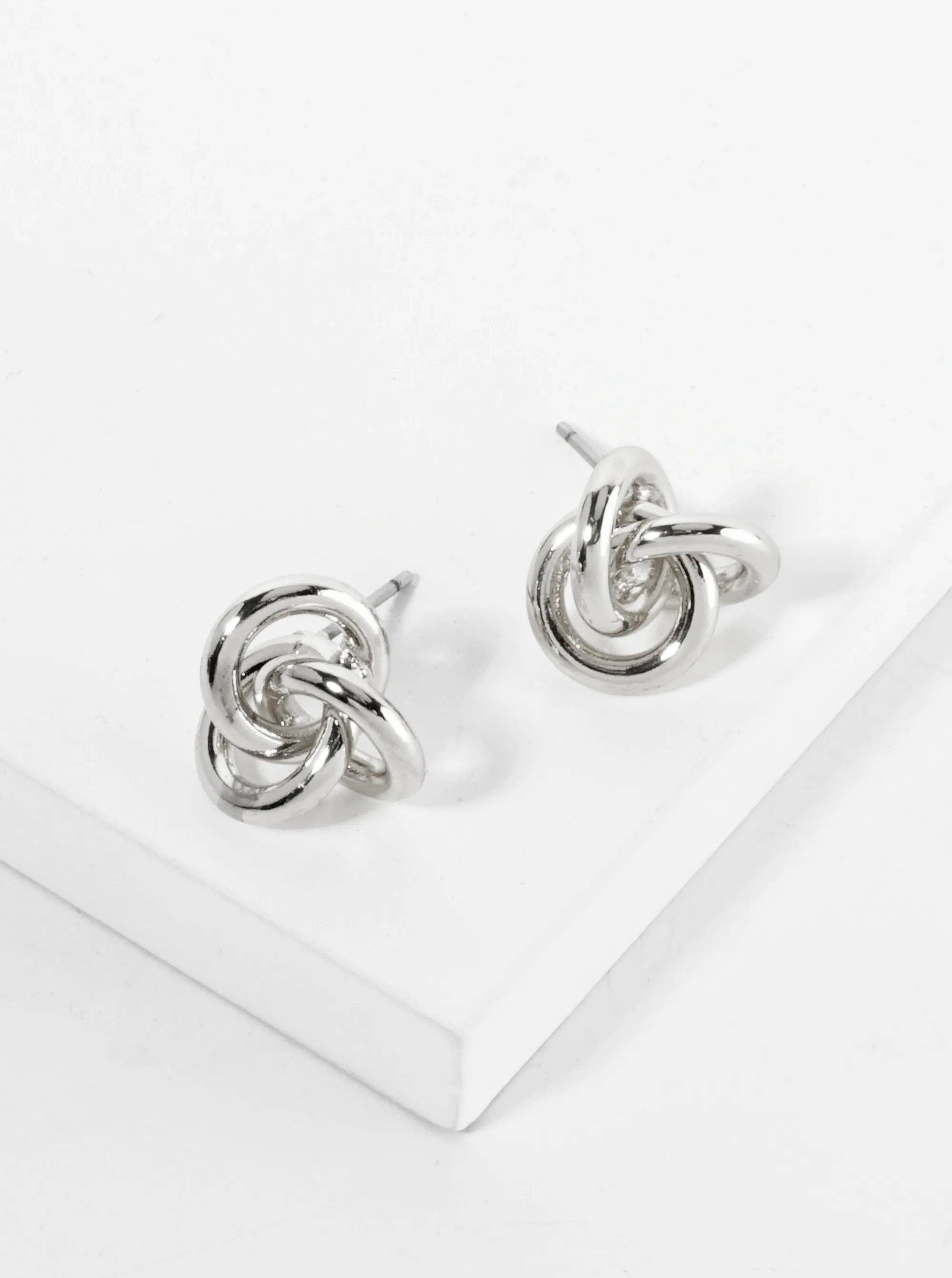 Wild Honey - Wholesale Stud/Post Earrings - Polished 14K-Gold-Dipped Brass Love-Knot Stud Earrings3